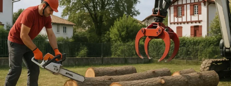 Débitage des troncs après abattage - Elagage Bayonne