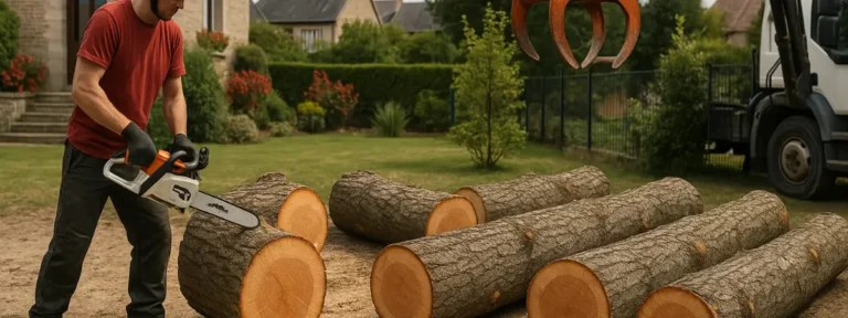 Abattage d’un arbre en jardin résidentiel - Elagage Reims