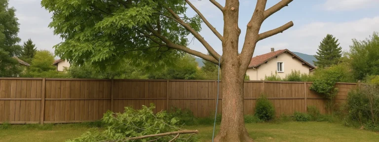 Élagage en cours dans un jardin résidentiel – Grenoble – Élagage Grenoble