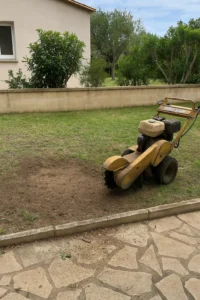 Dessouchage complet dans un jardin résidentiel à Hyères
