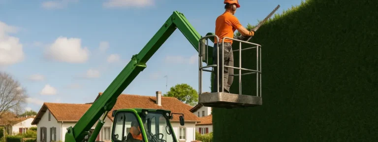 Taille de haies en hauteur à la nacelle - Elagage Bayonne