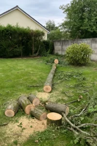 Abattage et découpe d’un arbre en morceaux - Elagage Reims