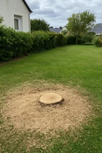 Souche après abattage d’arbre - Elagage Brest