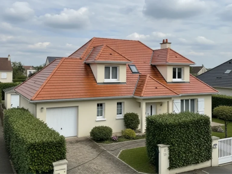 Vue de rue, maison après nettoyage complet - Nettoyage Toiture Vincennes
