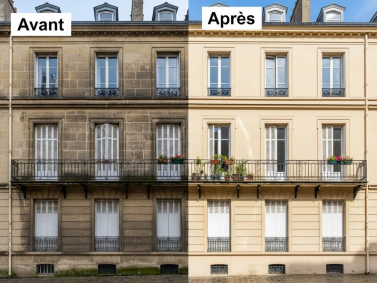 Façade urbaine - Avant Après - Nettoyage Vincennes