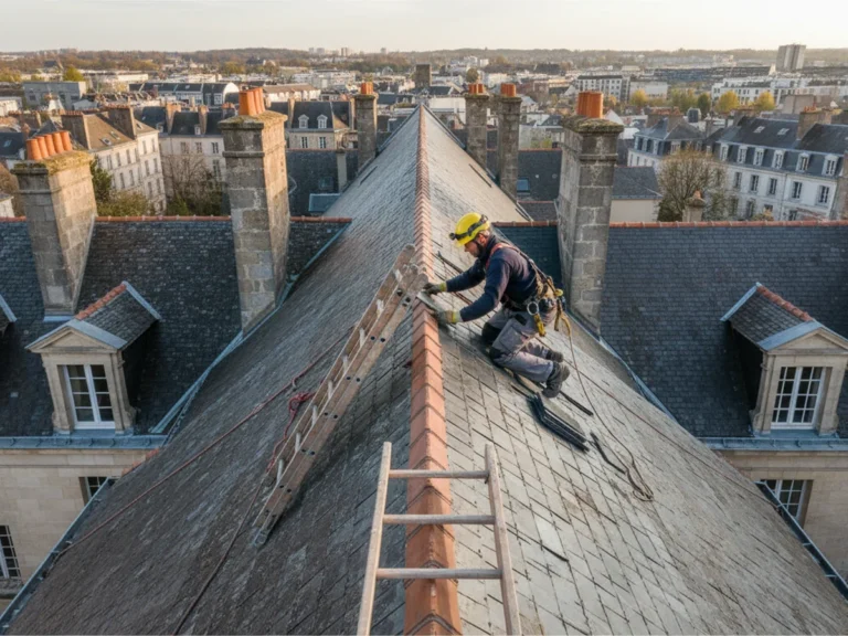 Rénovation toiture ardoise – Quartier ancien - Rénovation Toiture Nantes