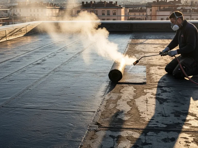 Toiture plate – Étanchéité bitume - Rénovation Toiture Lyon