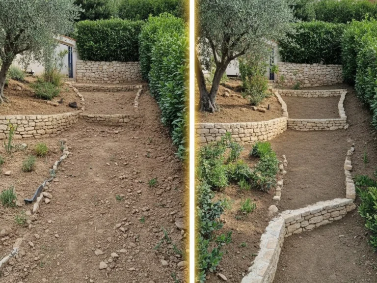 Avant & Après – Stabilisation terrain en pente - Terrassement Toulon