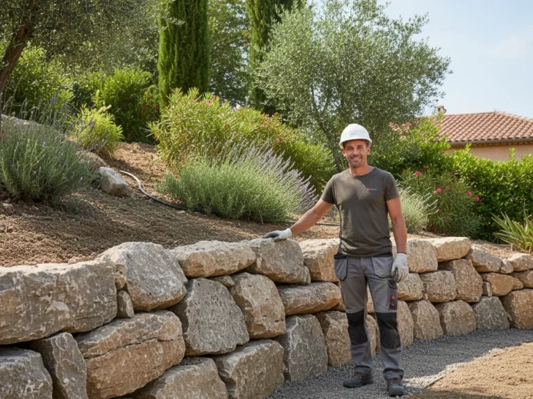 Nos réalisations – Enrochement soutènement décoratif