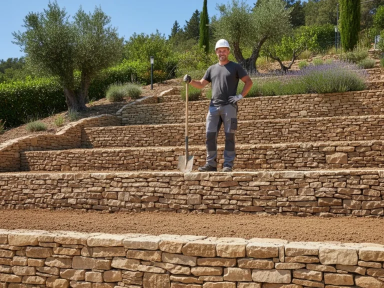 Nos réalisations – Terrassement en terrain en pente