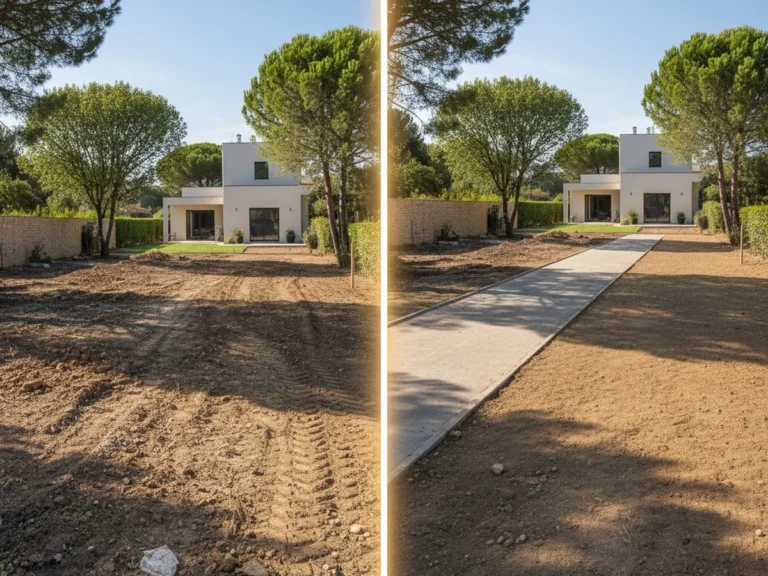 Remise en état après chantier (fin de travaux) - AVANT & APRES - Terrassement Montpellier