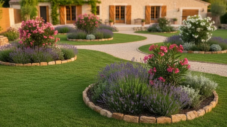 Aménagement paysager – pelouse posée et massif fleuri - Elagage Avigon