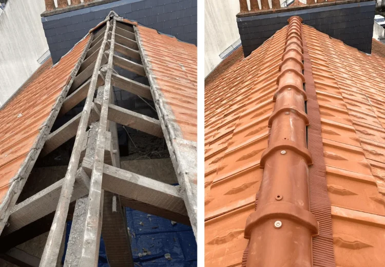 Rénovation complète d’une toiture avant/après en Yvelines.