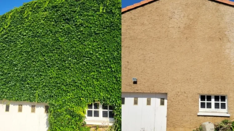 enlevement de lierre sur la facade