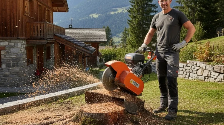 NOS REALISATIONS - Dessouchage en cours - Élagage Haute-Savoie