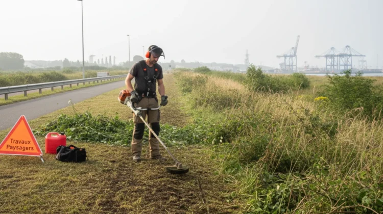 Réalisation 5 – Débroussaillage de talus (Le Havre matin pâle) - Elagage Le Havre