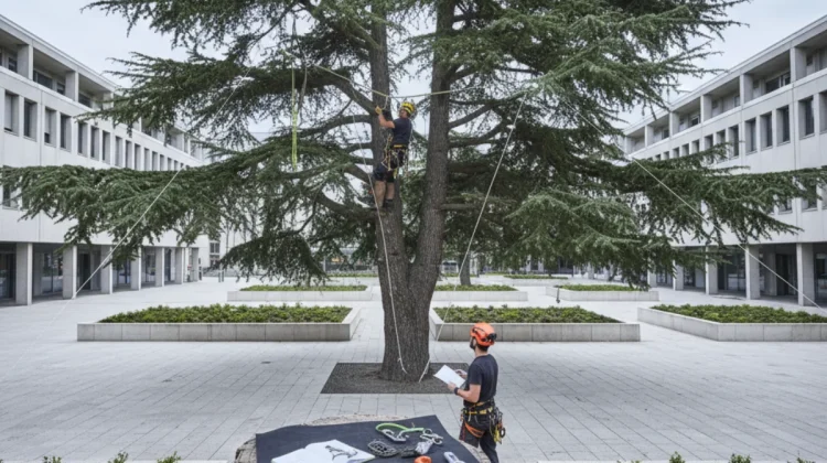 Réalisation 9 – Haubanage & sauvegarde d’arbre (Le Havre matin clair) - Elagage Le Havre
