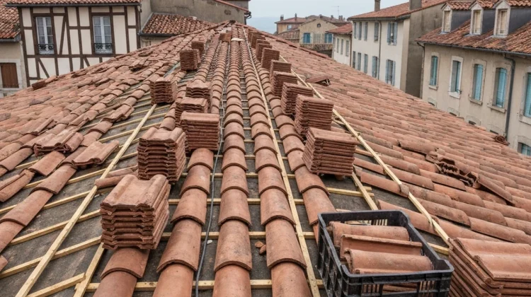 Remplacement Tuiles & Ardoises – Chantier en cours (Bayonne)