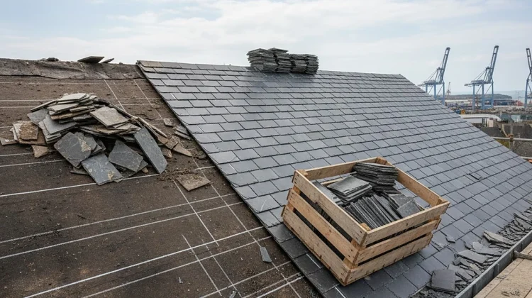 Remplacement Tuiles & Ardoises – Chantier en cours - Couvreur Cherbourg_1200x900