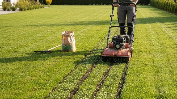 SCARIFICATION & REGARNISSAGE DE PELOUSE - nos realisations - Élagage Luxembourg_1200x900