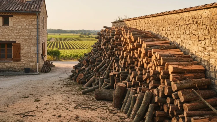 Tas de branches et billots coupés après abattage - Elagage Avigon