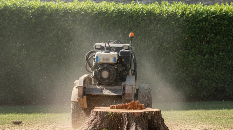 Tronc d’arbre dessouché (travail à moitié fini) - Elagage Avigon